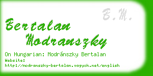 bertalan modranszky business card