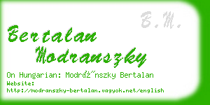 bertalan modranszky business card